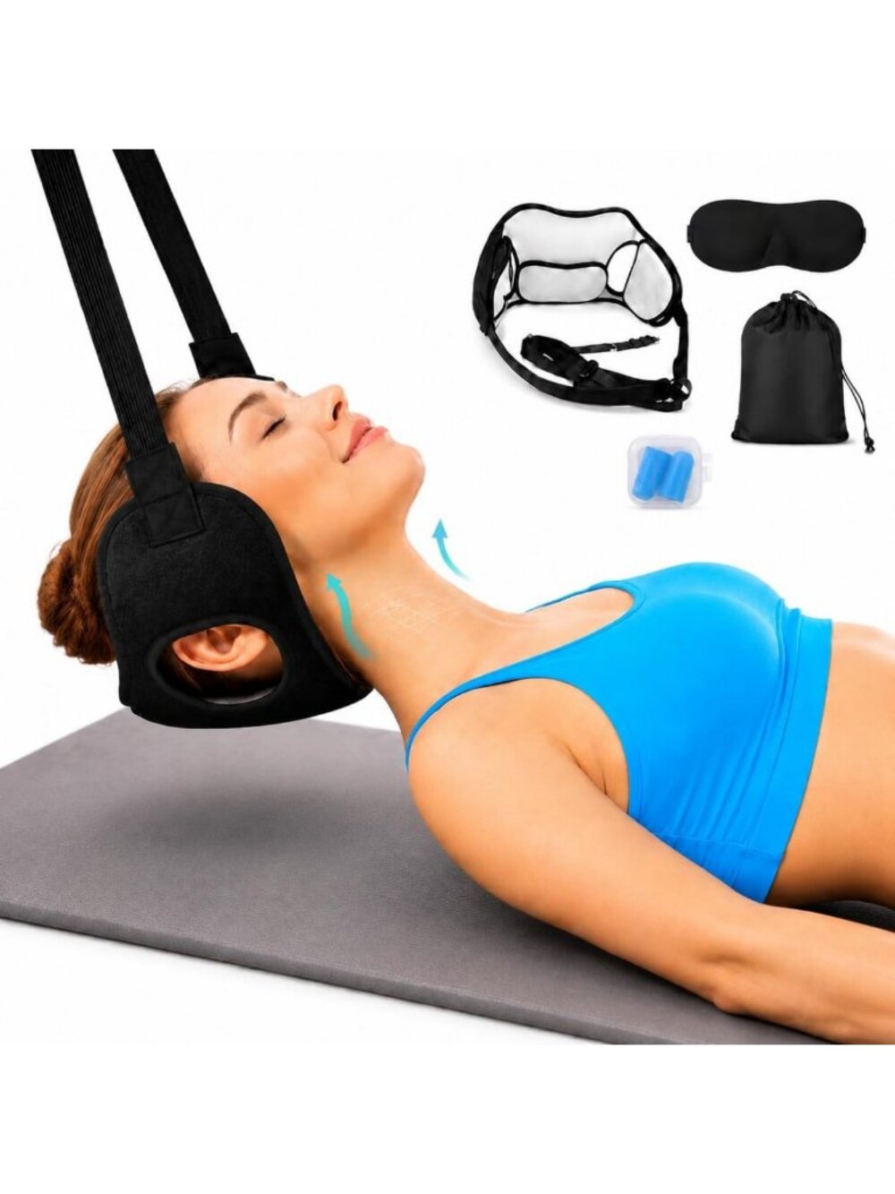 Adjustable Neck Stretcher Hammock - Portable Cervical Traction Device for